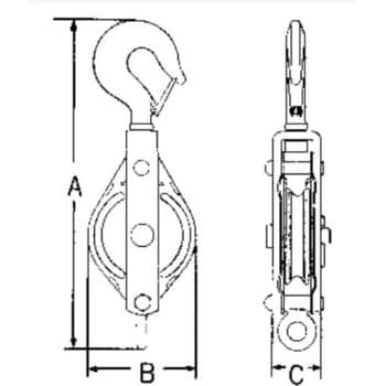 1ton フック型滑車(ステンレス) エスコ 【通販モノタロウ】