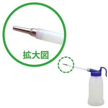 180ml オイラー(横型・先端金属ノズル・PE製) - エスコ