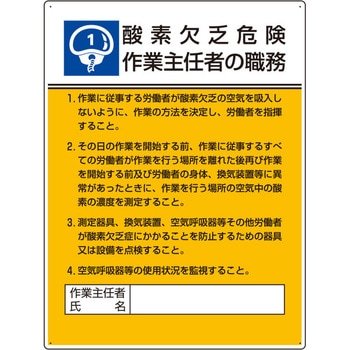 職務表示板(酸素欠乏危険～) エスコ
