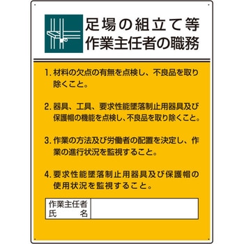 職務表示板(足場の組立て等作業～) エスコ