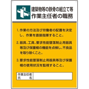 職務表示板(建築物等の鉄骨～) - エスコ