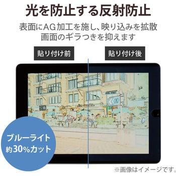 TBWA21RFLNSPLL iPad 10.2インチ 第9/8/7世代 (2021/2020/2019年) 用 ペーパーライクフィルム  紙のような描き心地 着脱式 ケント紙 ブルーライトカット 反射防止 指紋防止 1個 エレコム 【通販モノタロウ】