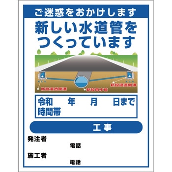 【オーダー】工事標示板(国交省仕様)無反射型イラスト入り 1100x1400 グリーンクロス