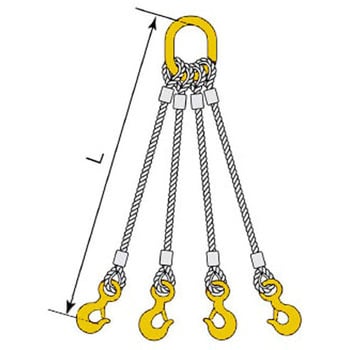 サイズ長さ78m×径7mm【KITO】 キトー チェーンスリング フック 4点吊り 