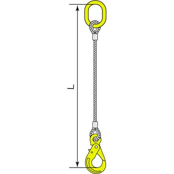 12MM x 6M マーテック金物付JIS ロック止ワイヤ BK ロッキングフック・大型マスターリンク付 マーテック 12mm 6×24 O/O  両コース入タイプ 荷重(t):2.24(垂直吊り2本吊り) 1組 - 【通販モノタロウ】