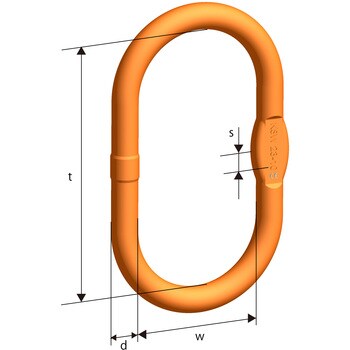 K-SLH2S-2Tx1M 敷鉄板用フック付 チェーンスリング 大型マスターリンク