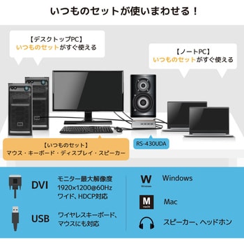 DVIパソコン切替器(4台用) ラトックシステム