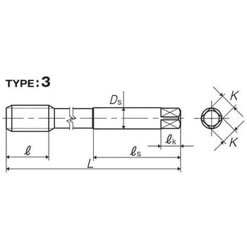 LS-PM-SP P4 L200 M24×3 ロング難削材用スパイラルタップ LS-PM-SP 1本