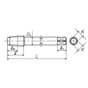 管用タップ ロングシャンク 粉末ハイス テーパねじ用 短ねじ形 LS-PM-S