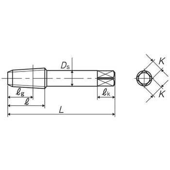 SU-SP-PT 3/8-19 管用テーパねじ用ステンレス鋼用スパイラルタップ 長