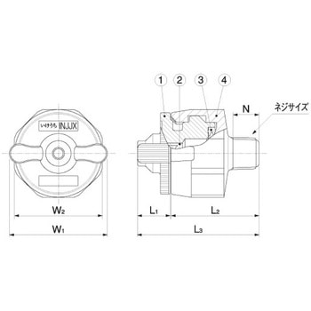 充円錐ノズル(ワンタッチ着脱) INJJXシリーズ いけうち