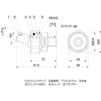 直進ノズル(自在継手付き) UT+CPシリーズ - いけうち
