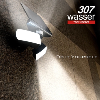wasser  tech307  LEDセンサーライト 2灯 パワフルソーラーライト 大河商事