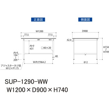 軽量作業台/耐荷重150kg_固定式_ワークテーブル150シリーズ_低圧メラミン天板 山金工業