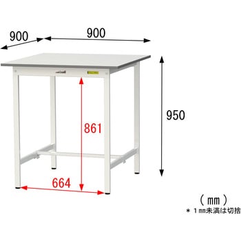 軽量作業台/耐荷重150kg_固定式_ワークテーブル150シリーズ_低圧メラミン天板 山金工業