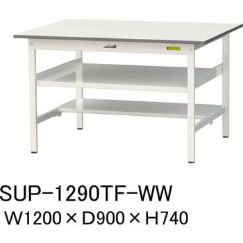 安い高評価 ヤマテック ワークテーブル150シリーズ 移動式 半面棚板付 W900×D750×H1035 SUPHC-975T-WW
