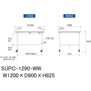 軽量作業台/耐荷重128kg_移動式H825_ワークテーブル150シリーズ 山金工業