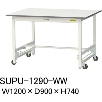軽量作業台/耐荷重150kg_ワンタッチ移動H740_ワークテーブル150シリーズ 山金工業