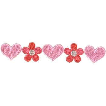 連続ワッペン ハート&お花 KIYOHARA(清原)