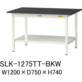 実験用軽量作業台/固定式_高耐薬品ケミテクト天板_全面棚付き_ワークテーブルLABシリーズ_実験用ラボテーブル 山金工業