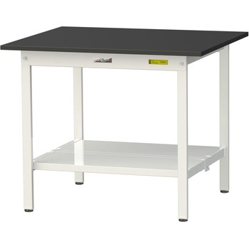 実験用軽量作業台/固定式_高耐薬品ケミテクト天板_全面棚付き_ワークテーブルLABシリーズ_実験用ラボテーブル 山金工業