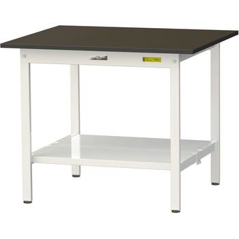 実験用軽量作業台/固定式_指紋レスメラミン天板_全面棚付き_ワークテーブルLABシリーズ_実験用ラボテーブル 山金工業