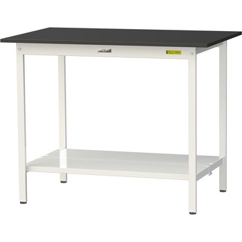 実験用軽量作業台/固定式_高耐薬品ケミテクト天板_全面棚付き_ワークテーブルLABシリーズ_実験用ラボテーブル 山金工業