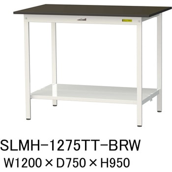 実験用軽量作業台/固定式_指紋レスメラミン天板_全面棚付き_ワークテーブルLABシリーズ_実験用ラボテーブル 山金工業