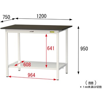 実験用軽量作業台/固定式_指紋レスメラミン天板_全面棚付き_ワークテーブルLABシリーズ_実験用ラボテーブル 山金工業