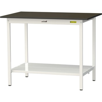 実験用軽量作業台/固定式_指紋レスメラミン天板_全面棚付き_ワークテーブルLABシリーズ_実験用ラボテーブル 山金工業