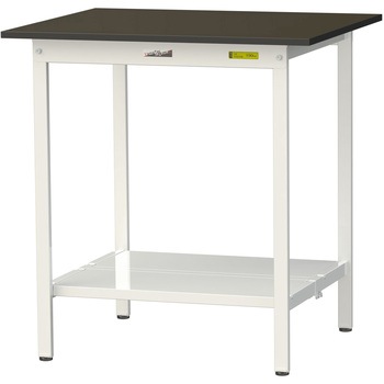 実験用軽量作業台/固定式_指紋レスメラミン天板_全面棚付き_ワークテーブルLABシリーズ_実験用ラボテーブル 山金工業