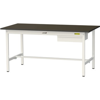 実験用軽量作業台/固定式_指紋レスメラミン天板_引き出し付き_ワークテーブルLABシリーズ_実験用ラボテーブル 山金工業