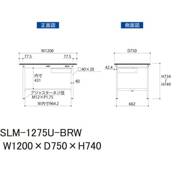 実験用軽量作業台/固定式_指紋レスメラミン天板_引き出し付き_ワークテーブルLABシリーズ_実験用ラボテーブル 山金工業