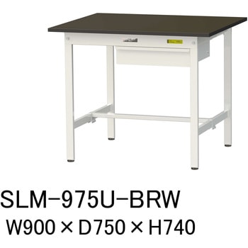 実験用軽量作業台/固定式_指紋レスメラミン天板_引き出し付き_ワークテーブルLABシリーズ_実験用ラボテーブル 山金工業