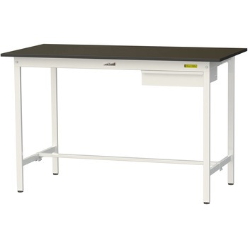 実験用軽量作業台/固定式_指紋レスメラミン天板_引き出し付き_ワークテーブルLABシリーズ_実験用ラボテーブル 山金工業