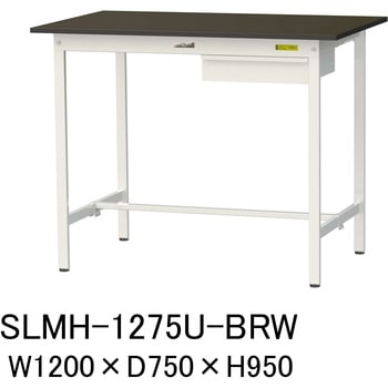 実験用軽量作業台/固定式_指紋レスメラミン天板_引き出し付き_ワークテーブルLABシリーズ_実験用ラボテーブル 山金工業