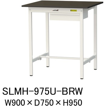 実験用軽量作業台/固定式_指紋レスメラミン天板_引き出し付き_ワークテーブルLABシリーズ_実験用ラボテーブル 山金工業