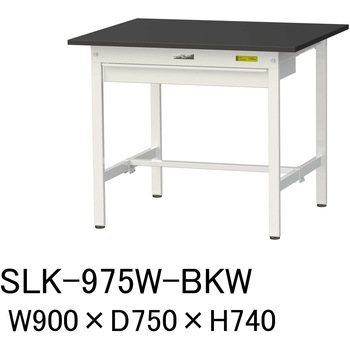 実験用軽量作業台/固定式_高耐薬品ケミテクト天板_ワイド引き出し付き_ワークテーブルLABシリーズ_実験用ラボテーブル 山金工業