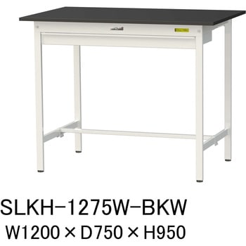 実験用軽量作業台/固定式_高耐薬品ケミテクト天板_ワイド引き出し付き_ワークテーブルLABシリーズ_実験用ラボテーブル 山金工業
