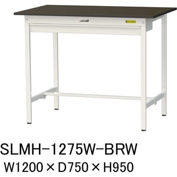 実験用軽量作業台/固定式_指紋レスメラミン天板_ワイド引き出し付き_ワークテーブルLABシリーズ_実験用ラボテーブル 山金工業