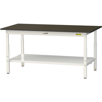 実験用軽量作業台/高さ調整_指紋レスメラミン天板_全面棚付き_ワークテーブルLABシリーズ_実験用ラボテーブル 山金工業