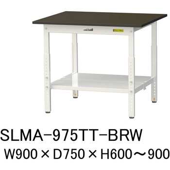 実験用軽量作業台/高さ調整_指紋レスメラミン天板_全面棚付き_ワークテーブルLABシリーズ_実験用ラボテーブル 山金工業