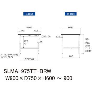 実験用軽量作業台/高さ調整_指紋レスメラミン天板_全面棚付き_ワークテーブルLABシリーズ_実験用ラボテーブル 山金工業