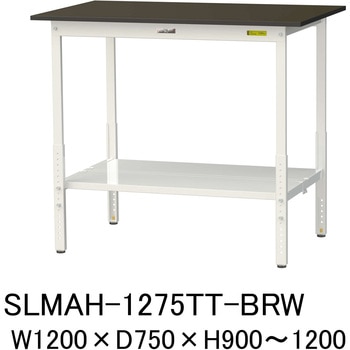 実験用軽量作業台/高さ調整_指紋レスメラミン天板_全面棚付き_ワークテーブルLABシリーズ_実験用ラボテーブル 山金工業