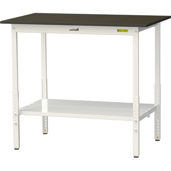 実験用軽量作業台/高さ調整_指紋レスメラミン天板_全面棚付き_ワークテーブルLABシリーズ_実験用ラボテーブル 山金工業