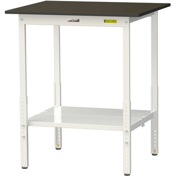 実験用軽量作業台/高さ調整_指紋レスメラミン天板_全面棚付き_ワークテーブルLABシリーズ_実験用ラボテーブル 山金工業