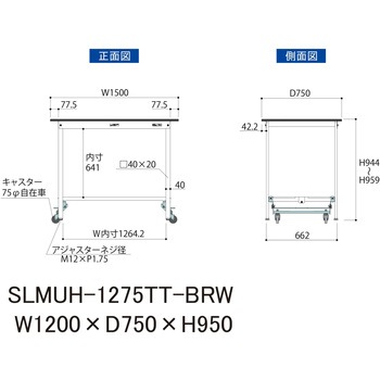実験用軽量作業台/ワンタッチキャスター付き_指紋レスメラミン天板_全面棚付き_ワークテーブルLABシリーズ_実験用ラボテーブル 山金工業