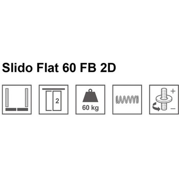 引戸金具 Slido Flat 60 FB 2D セット 2枚扉用セット ハーフェレ