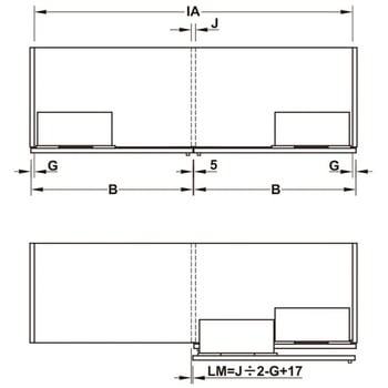 2枚扉用引戸金具 Finetta フラットフロント M 50 F FB セット ハーフェレ