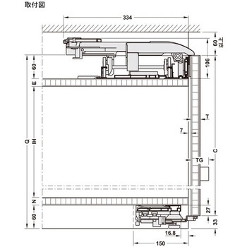 2枚扉用引戸金具 Finetta フラットフロント L 100 F FB セット ハーフェレ
